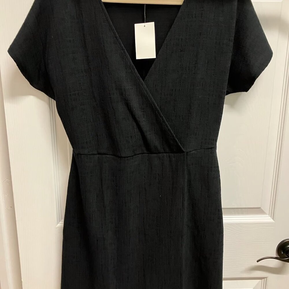 NWT Black Madewell Wrap Style Dress | Medium | Black | Mini